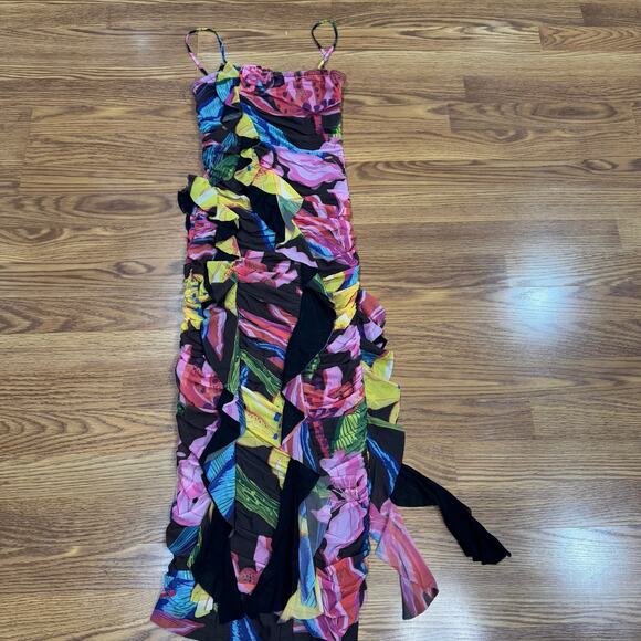 ROCOCO SAND multi floral bodycon Chris Midi Dress small - Picture 13 of 14